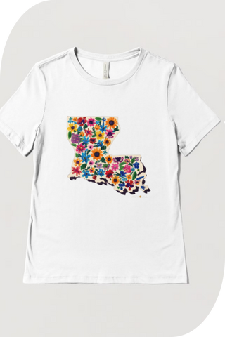 white comfort colors t-shirt louisiana 