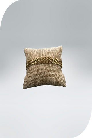 Candor Mesh Link Bracelet displayed on a neutral cushion, highlighting its elegant design from Aly + Lia Boutique.