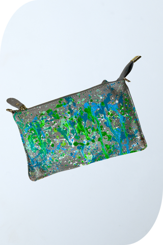 Anca Barbu Hand Splattered Paint Leather Clutch