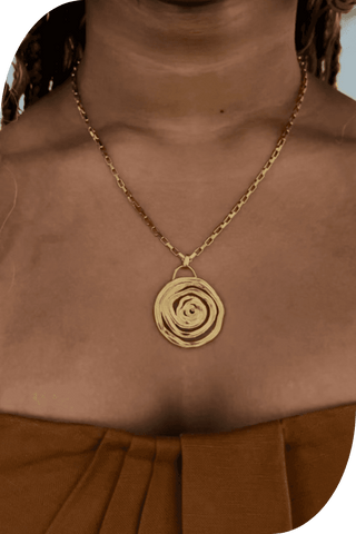 Ainsley Swirly Gold Pendant Necklace