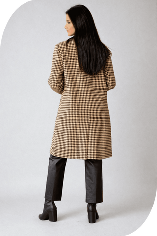 The Phoebe Houndstooth Trench Coat Back